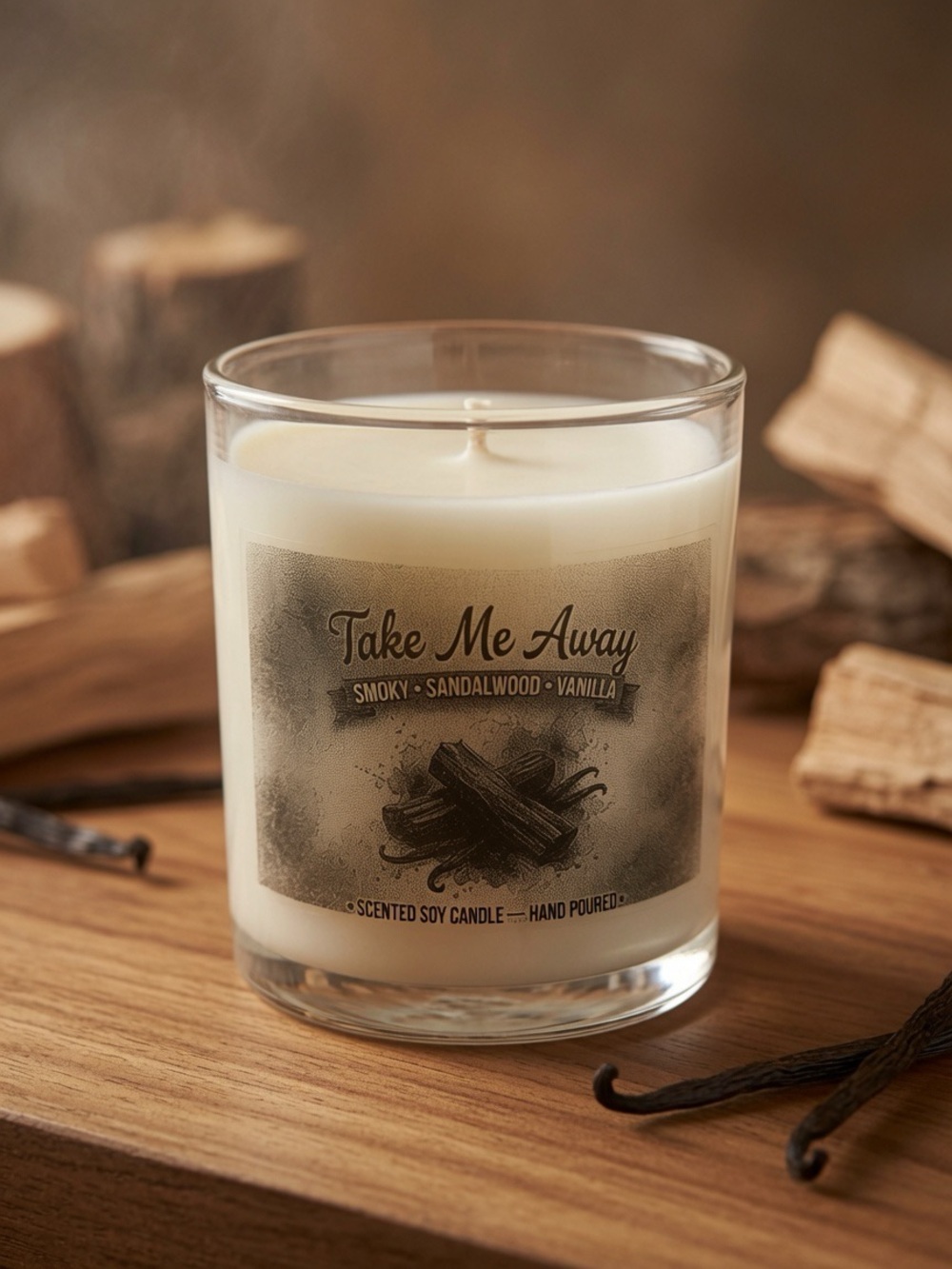 9oz Take Me Away Candle | Sandalwood Vanilla Scent | Soy Wax Hand Poured - Picture 2 of 2